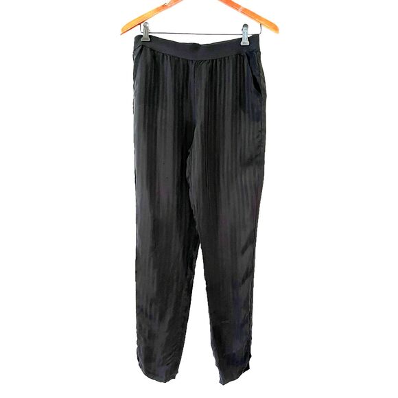 Joe's Black Lightweight Pull On Pants Black Stripes Small Work Office - Picture 1 of 6